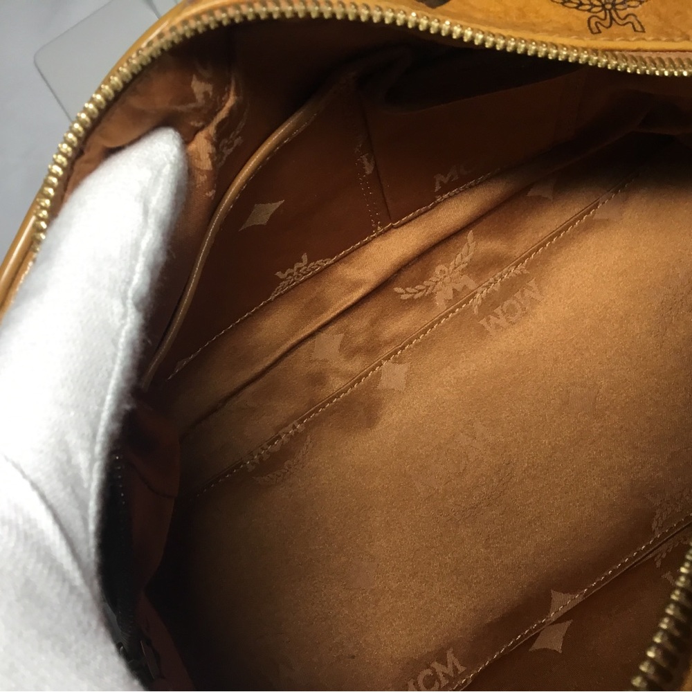 Authentic MCM Cognac Visetos Boston Bag With Dustbag - Picture 12 of 13